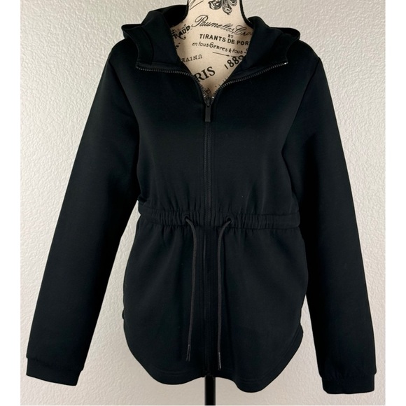 Varley Sofia Lightweight Drawstring-Waist Hooded Track Jacket Black Small - Picture 2 of 15